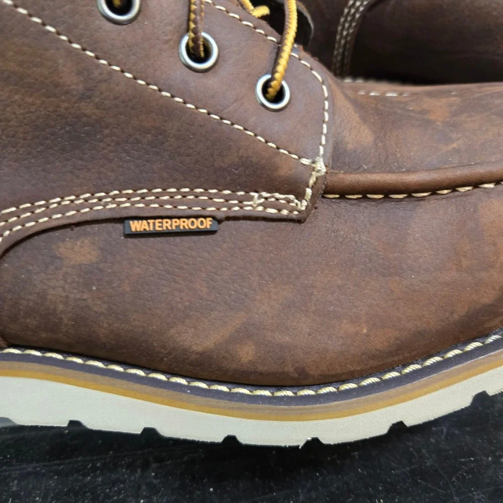Carhartt Wedge Sole Boot Mens 10.5 Brown Waterproof Moc Toe Work CMW6295